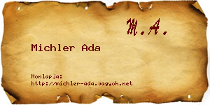 Michler Ada névjegykártya